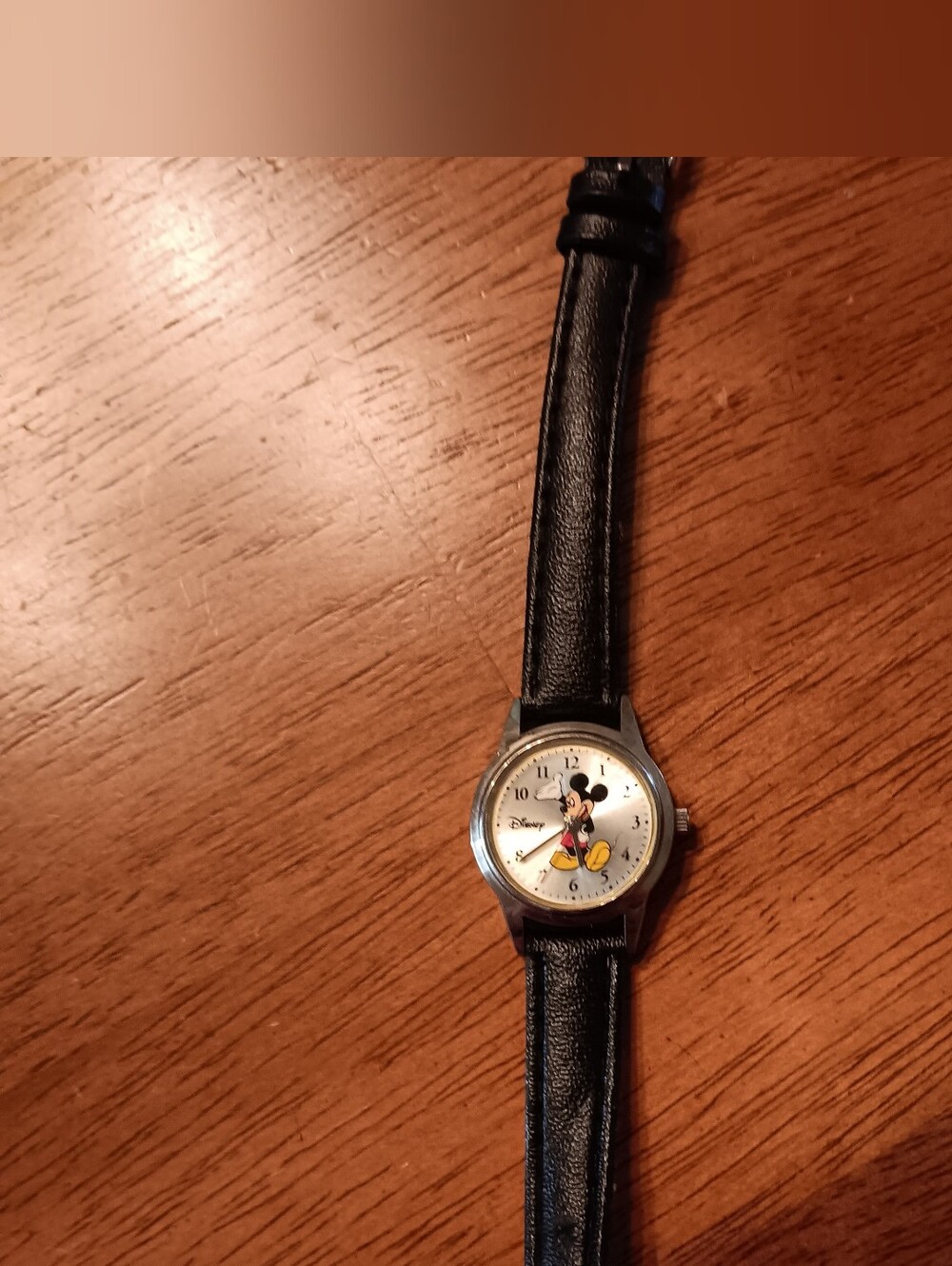 Disney Mickey Mouse Dial Watch Women's Black Leather Strap Special Edition